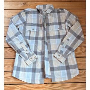 Filson Men’s Check Button Up Shirt Size S Blue Z2